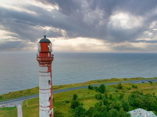 Beautiful Limestone Cliff Pakri Peninsula Estonia Historic Lighthouses One Oldest — Zdjęcie stockowe