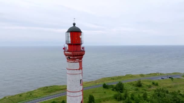 Beautiful Limestone Cliff Pakri Peninsula Estonia Historic Lighthouses One Oldest — Vídeos de Stock