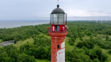 Beautiful limestone cliff on Pakri peninsula, Estonia with the historic lighthouses. One of the oldest lighthouses in Europe.