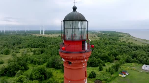 Beautiful Limestone Cliff Pakri Peninsula Estonia Historic Lighthouses One Oldest — Stockvideo