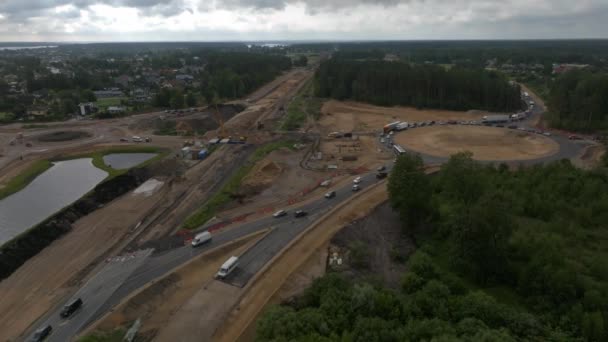 Road Construction Kekava Bypass New Section Road Rig Bauska Part — Stock Video