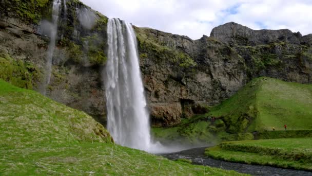 Cachoeira Seljalandsfoss Localizada Região Sul Islândia Bem Perto Rota Uma — Vídeo de Stock