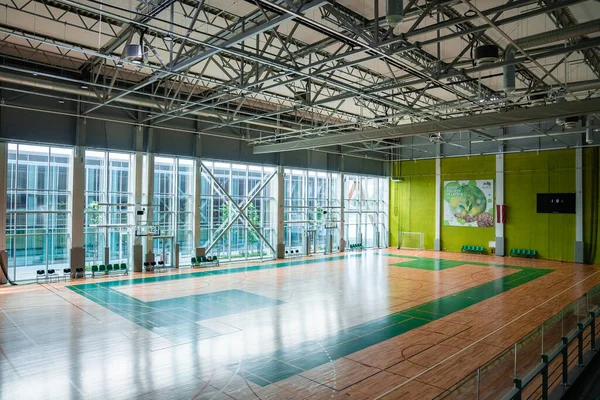 Interior Empty Sports Hall Anyone Playing Basketball Court — Zdjęcie stockowe