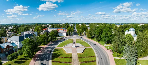 Aerial View Rezekne City Latvia Beautiful Summer Latvian Small Town — Stock Photo, Image