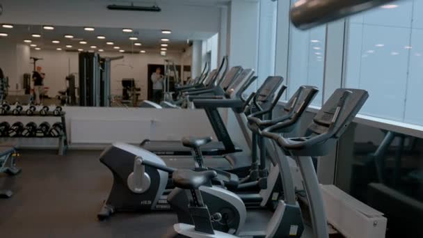 Design Equipment Modern Gym Modern Gym Interior Equipment Sports Equipment — Stock video
