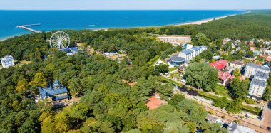Aerial view of the Palanga resort town in Lithuania. Beautiful summer in Palanga.
