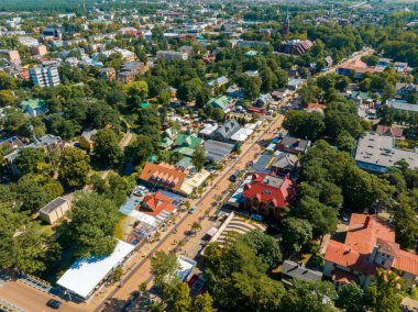 Aerial view of the Palanga resort town in Lithuania. Beautiful summer in Palanga.