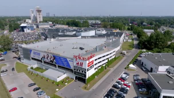 Aerial View Shopping Center Spice Riga Latvia Largest Shopping Mall — Stok video
