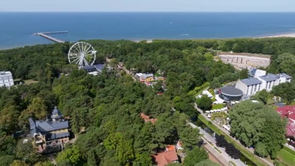 Aerial View Palanga Resort Town Lithuania Beautiful Summer Palanga — 비디오