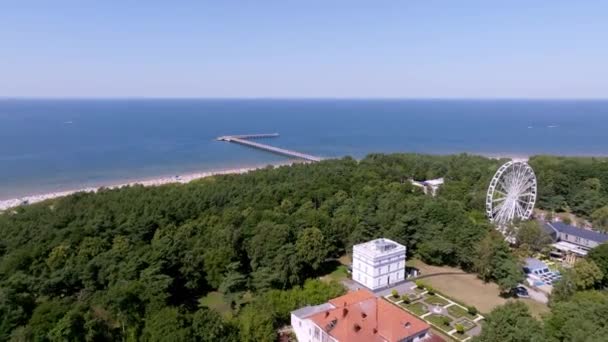 Aerial View Palanga Resort Town Lithuania Beautiful Summer Palanga — ストック動画