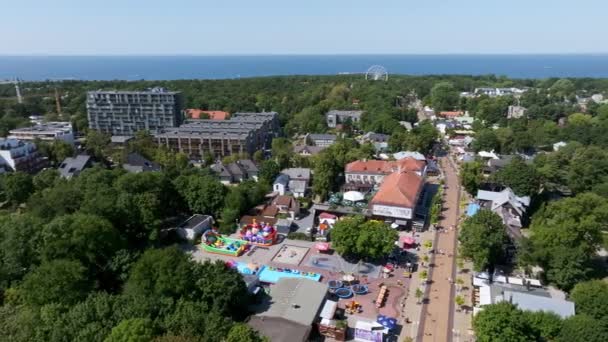 Aerial View Palanga Resort Town Lithuania Beautiful Summer Palanga — Stockvideo