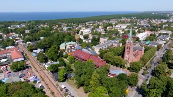 Aerial View Palanga Resort Town Lithuania Beautiful Summer Palanga — Video Stock