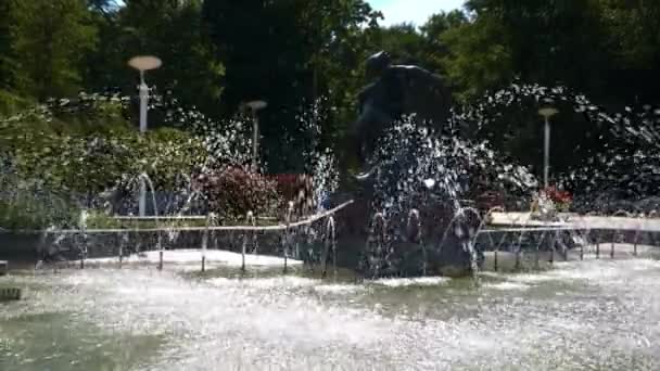 Summer Fountain Located Palanga Lithuania Hot Summer Day Palanga — Video Stock