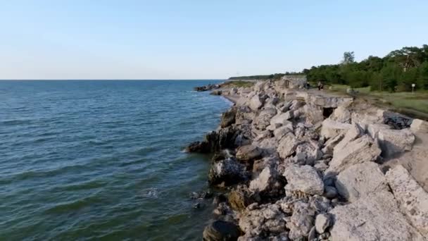 Ruins Bunkers Beach Baltic Sea Part Old Fort Former Soviet — Wideo stockowe