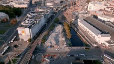 Building Rail Baltica project in Riga, Latvia right in the city center. Central train station in Riga.