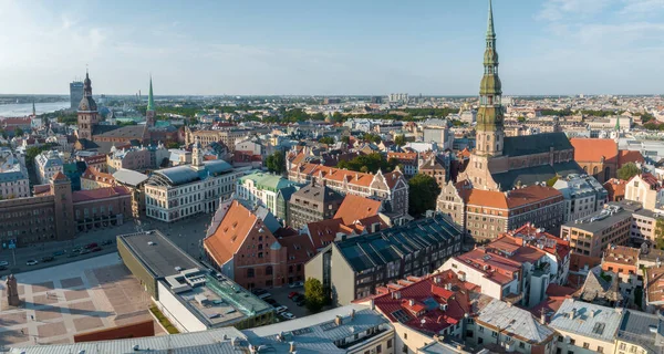 Beautiful Aerial View Riga City Capital Latvia Aerial View Peter —  Fotos de Stock
