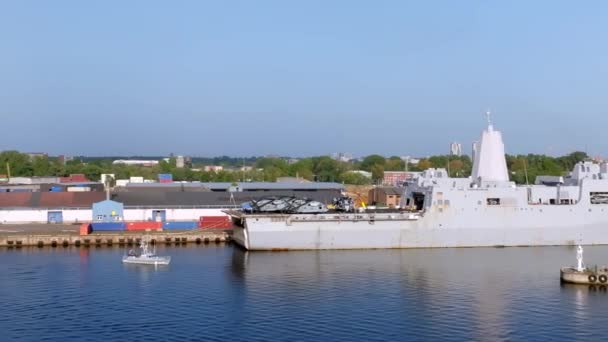 Riga Latvia August 2022 Combat Ships Nato Countries Port Riga — Video