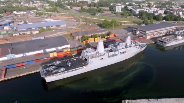 Riga Latvia August 2022 Combat Ships Nato Countries Port Riga — Video