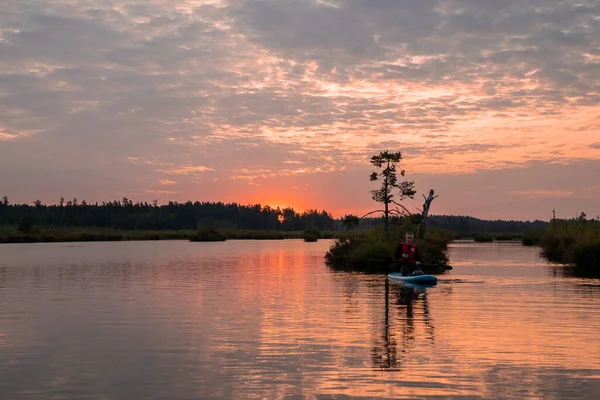 Beautiful Morning Kemeru Tirelis Swamp Latvia Magical Sunrise Morning Swamp — ストック写真