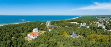 Aerial view of the Palanga resort town in Lithuania. Beautiful summer in Palanga.