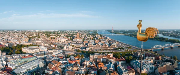 Beautiful Aerial View Riga City Capital Latvia Aerial View Old — Foto Stock