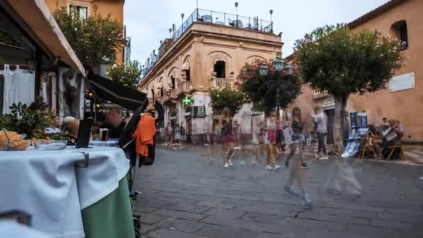 Prachtige Tijd Verstrijken Van Taormina Stad Sicilië Mooiste Stad Van — Stockvideo