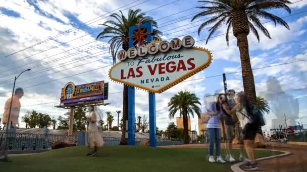Timelapse Las Vegas Nevada Verenigde Staten Bij Welcome Las Vegas — Stockvideo