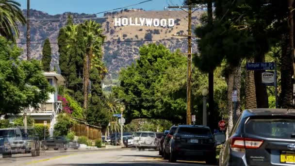 Timelapse Famous Landmark Hollywood Sign Los Angeles California Usa — стокове відео