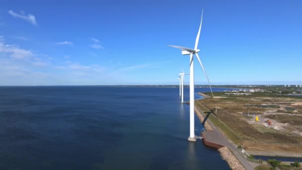 Central Eléctrica Egs Vista Aérea Molinos Viento Energía Renovable Tecnología — Vídeo de stock