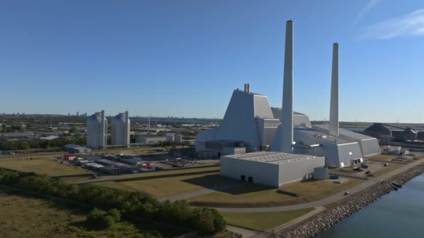 Luchtfoto Van Eco Power Centrale Een Van Mooiste Milieuvriendelijkste Energiecentrales — Stockvideo