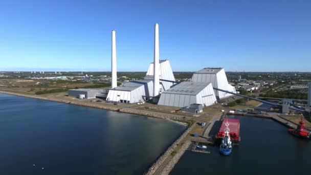Letecký Pohled Eko Elektrárnu Jedna Nejkrásnějších Ekologicky Šetrných Elektráren Světě — Stock video