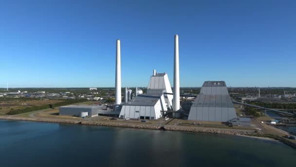 エコパワーステーションの空中ビュー 世界で最も美しく 環境に優しい発電所の一つ Esgグリーンエネルギー — ストック動画