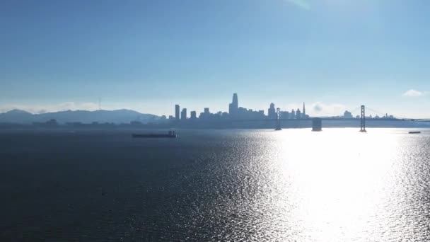 San Francisco Nun Gökyüzü Manzarası Yukarıdan Görünüyor Körfez Köprüsü Gün — Stok video
