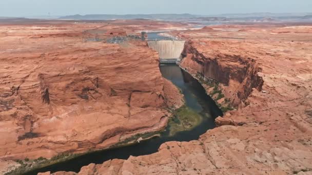 Αεροφωτογραφία Του Grand Canyon Upriver Colorado River Glen Canyon Dam — Αρχείο Βίντεο