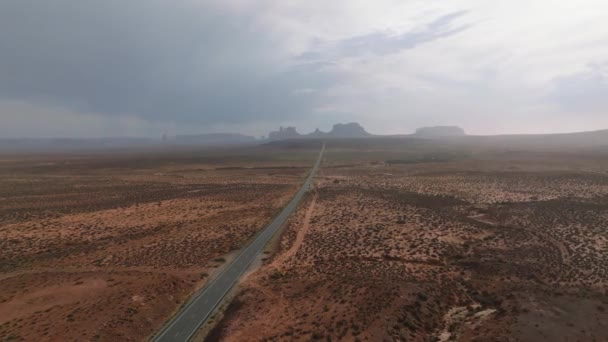 Flygfoto Över Klippformationerna Monumentdalen Landskap Monumentdalen Panoramautsikt Navajo Stampark Arizona — Stockvideo
