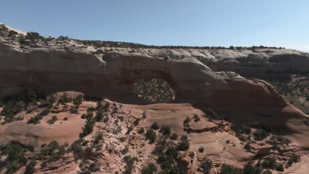 美国亚利桑那州拱门国家公园的空中景观 惊人的岩石形成 Parya Canyon Vermillion悬崖 Coyote Buttes荒野 — 图库视频影像