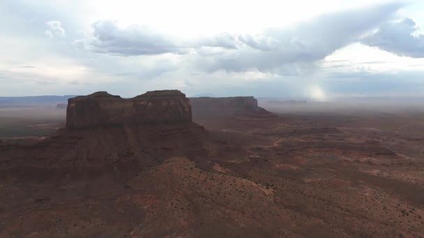 Uitzicht Vanuit Lucht Rotsformaties Het Monumentdal Landschap Van Monument Valley — Stockvideo