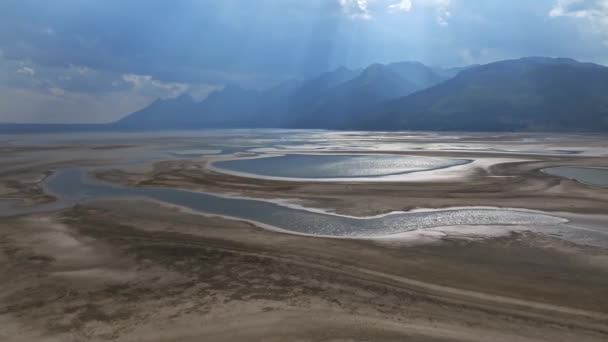 Vue Aérienne Panoramique Des Sommets Parc National Grand Teton Paysage — Video