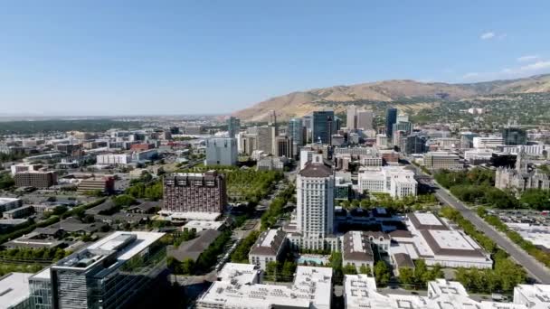 Pemandangan Udara Kota Salt Lake Kota Mormon Yang Indah Downtown — Stok Video