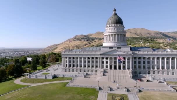 Beautiful Capitol Salt Lake City Utah United States Aerial View — Stock Video
