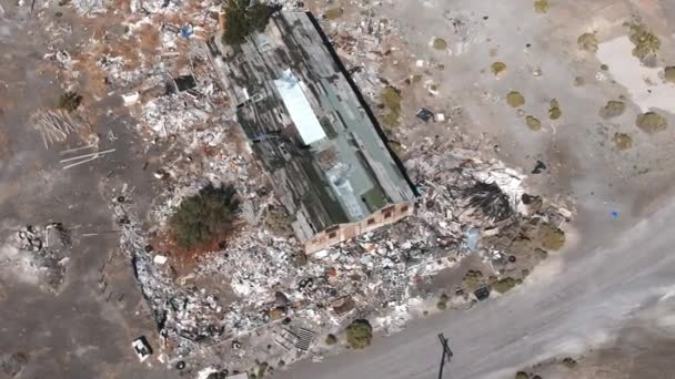 Het Spookstadje Bodie Californië Luchtfoto Van Het Oude Verwoeste Gebouw — Stockvideo