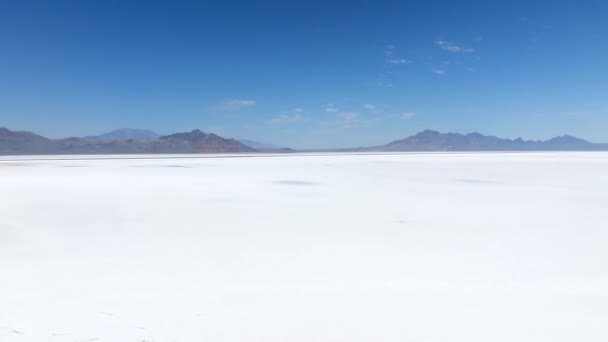 Vue Aérienne Des Salt Lake City Utah Bonneville Salt Flats — Video