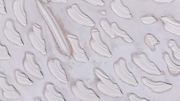 Αεροφωτογραφία Της Συρρικνούμενης Νεκρής Θάλασσας Βίντεο Άψυχα Όμορφα Μοτίβα Ερήμου — Αρχείο Βίντεο