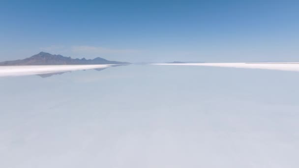 Vue Aérienne Des Salt Lake City Utah Bonneville Salt Flats — Video