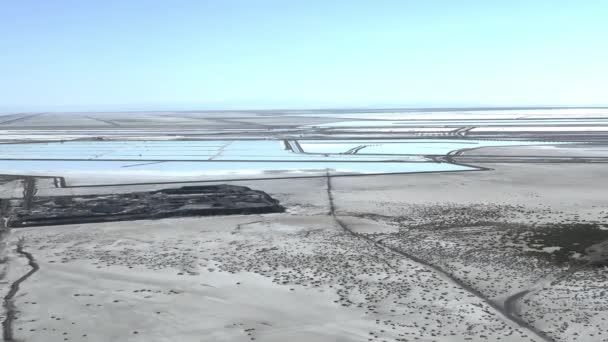 Vista Aérea Salt Lake City Utah Bonneville Salt Flats Hermoso — Vídeos de Stock