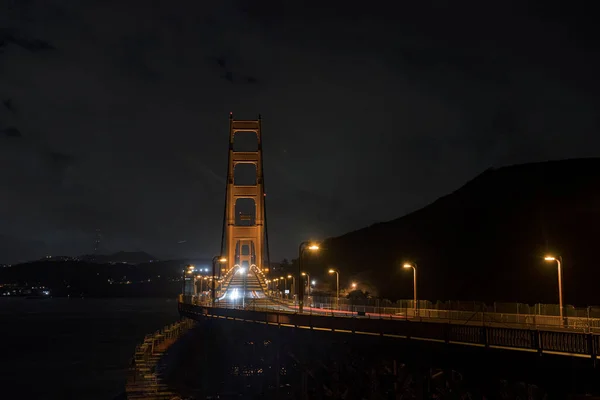 Известный Мост Золотые Ворота Сан Франциско Ночью Сша Сан Франциско — стоковое фото