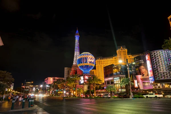 Widok Nocny Strip Centrum Las Vegas Nocne Życie Centrum Miasta — Zdjęcie stockowe