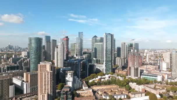 Luchtfoto Voor Het Londons Business District Iconische Wolkenkrabber Banking Business — Stockvideo