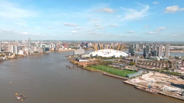 Luchtvogels Bekijken Het Iconische Concert Hall Arena North Greenwich Peninsula — Stockvideo