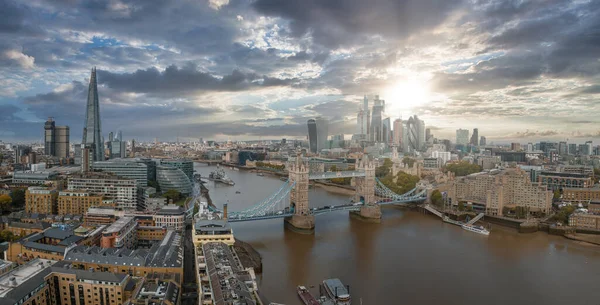 Vista Aérea Ponte Torre Centro Londres Partir Margem Sul Tamisa — Fotografia de Stock